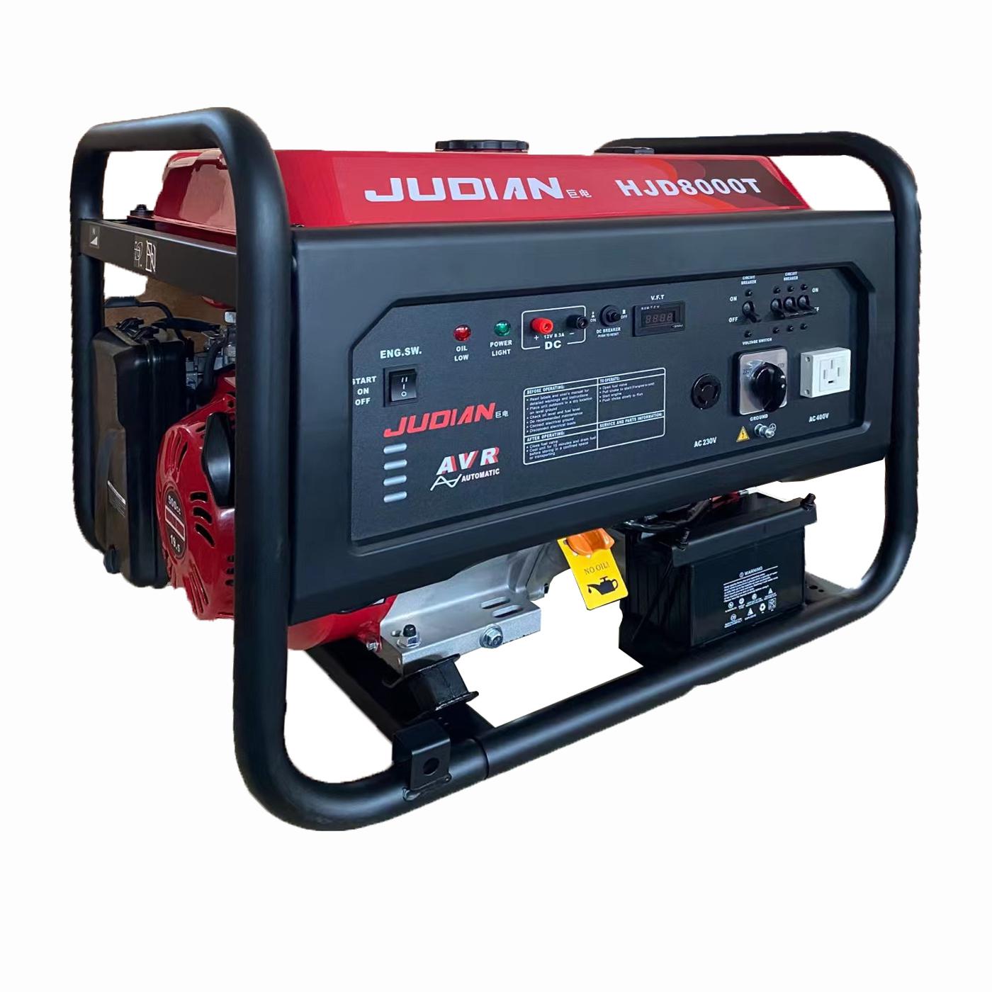 巨电JUDIAN汽油单三相等功率发电机组 HJD8000T